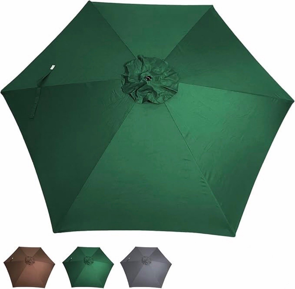 9ft Patio Umbrella Replacement Canopy  top cover 6 ribs Waterproof UV