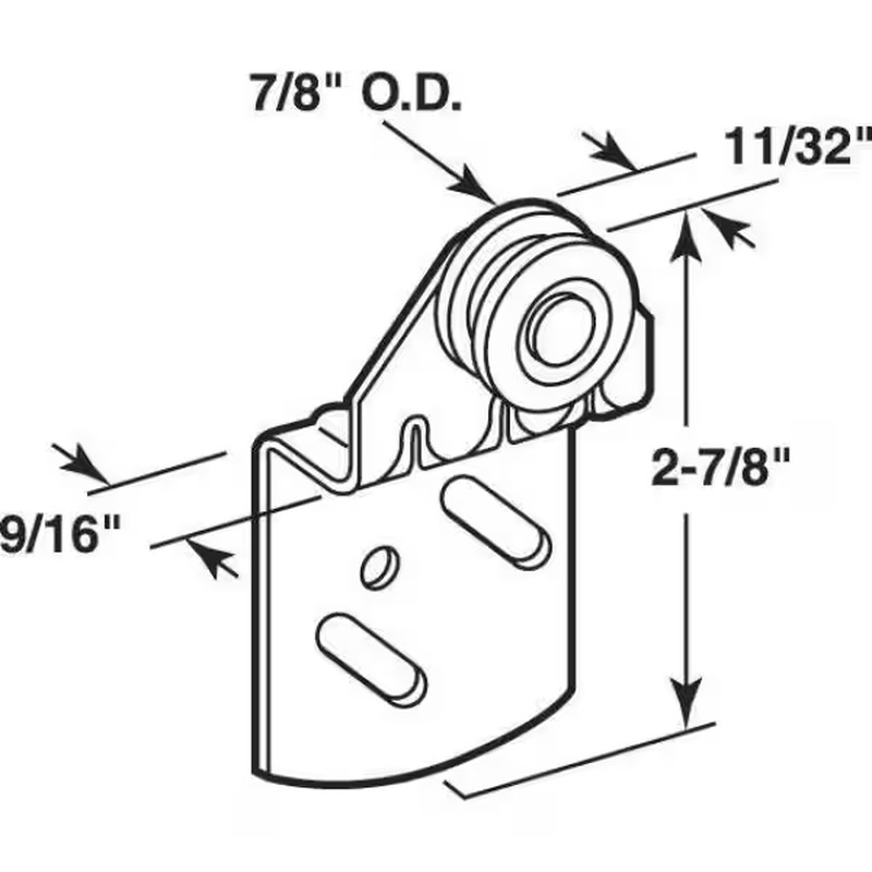 9/16 In. Offset Sliding Wardrobe Back Door Roller Assembly (2-Pack)