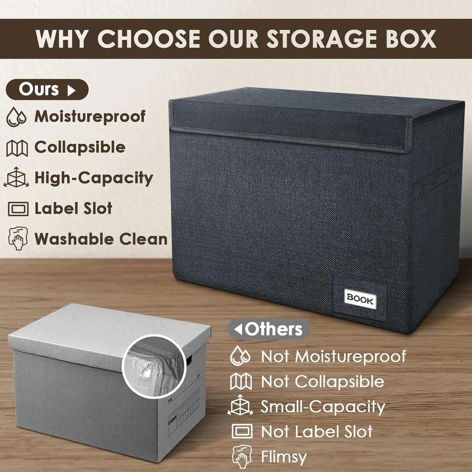 3 Pack Comic Book Storage, Comic Book Box Collapsible and Stackable Comic Short