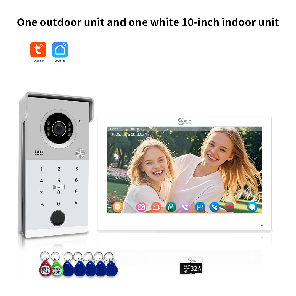 All-in-One Video Intercom Access Control System with Card,Password & Fingerprint