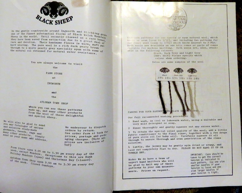 BLACK SHEEP PATTERN BOOK #2 For Hand Knitters - (UK) - First Edition 1986