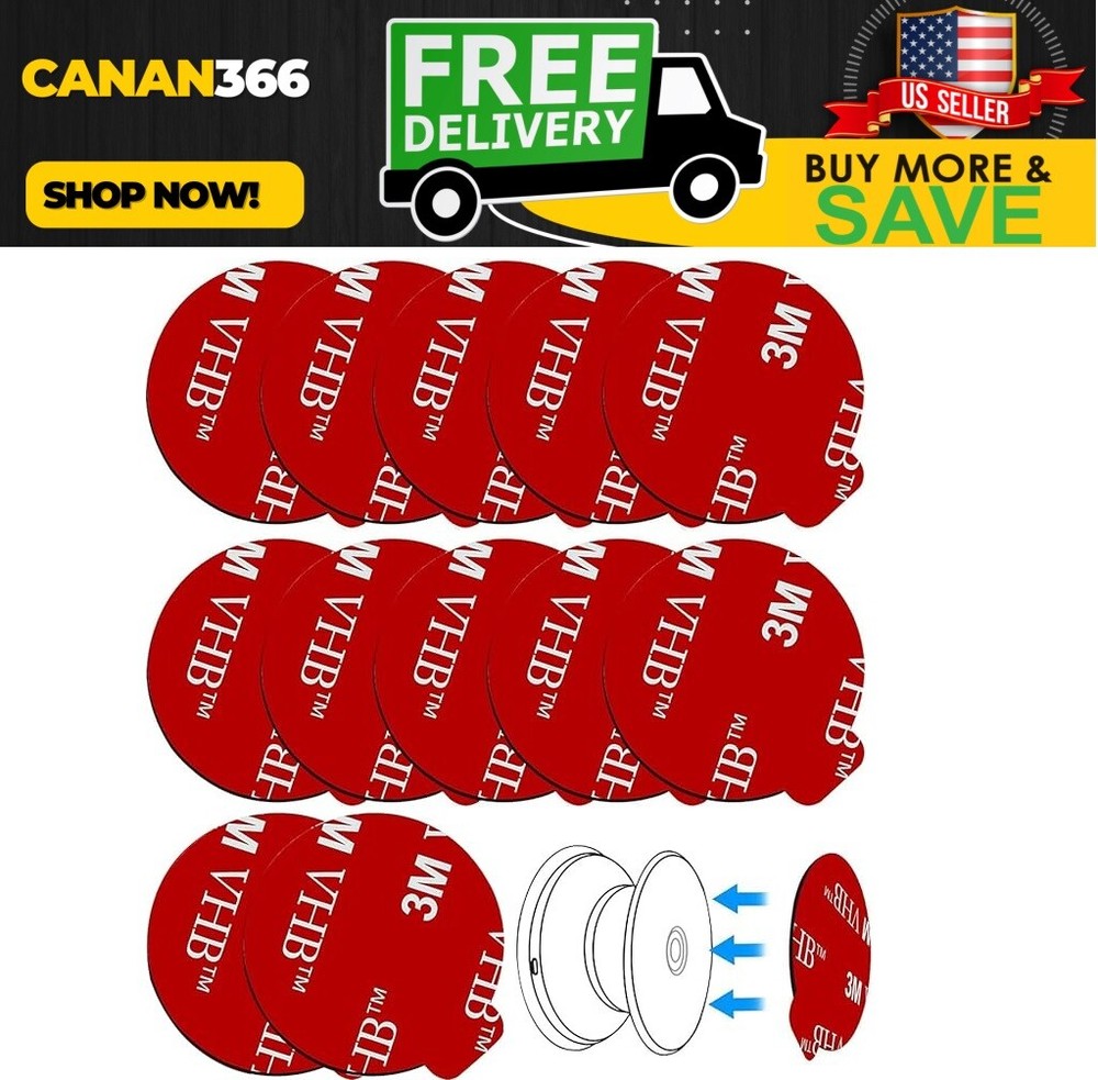 12 Pack 3M Sticky Adhesive Replacement Compatible with Socket Mount Base