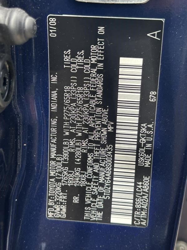 SEQUOIA   2008 Fuse Box Cabin 104665110