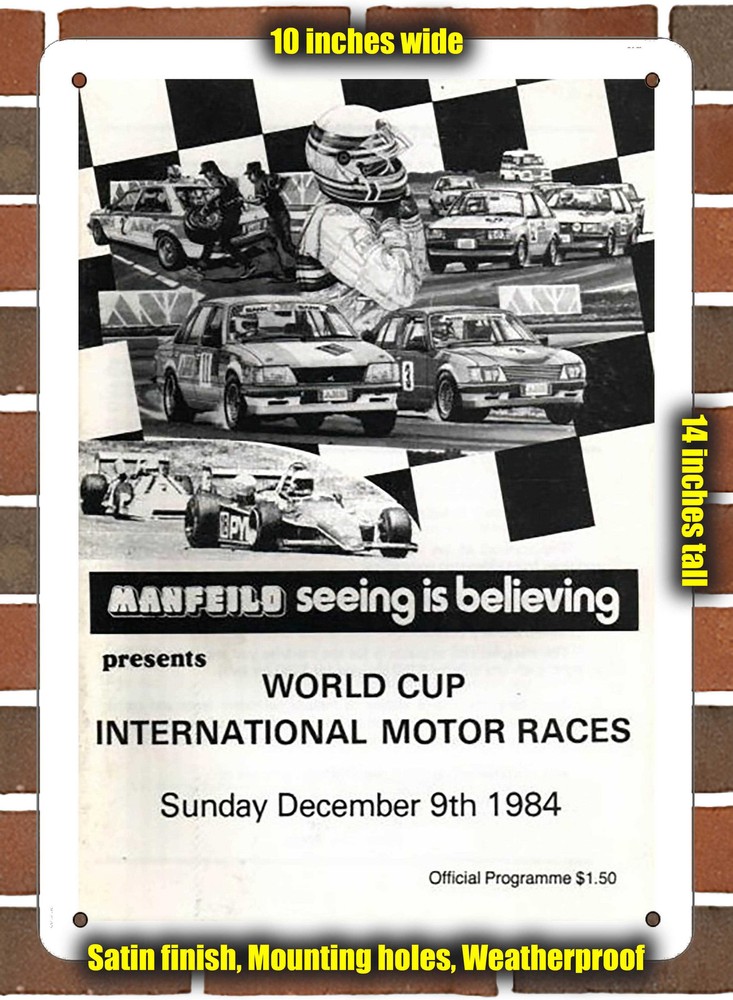 Metal Sign - 1984 Manfeild Circuit Racing Program - 10x14 inches