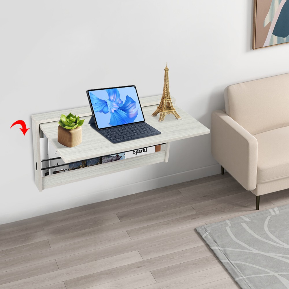 Folding Table Wall Mounted Folding Table Study Table Space Saving 31.5x16.3 in