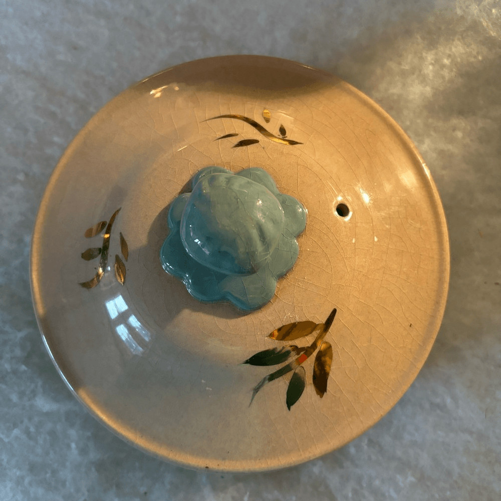 Vintage Covered Pottery Bowl