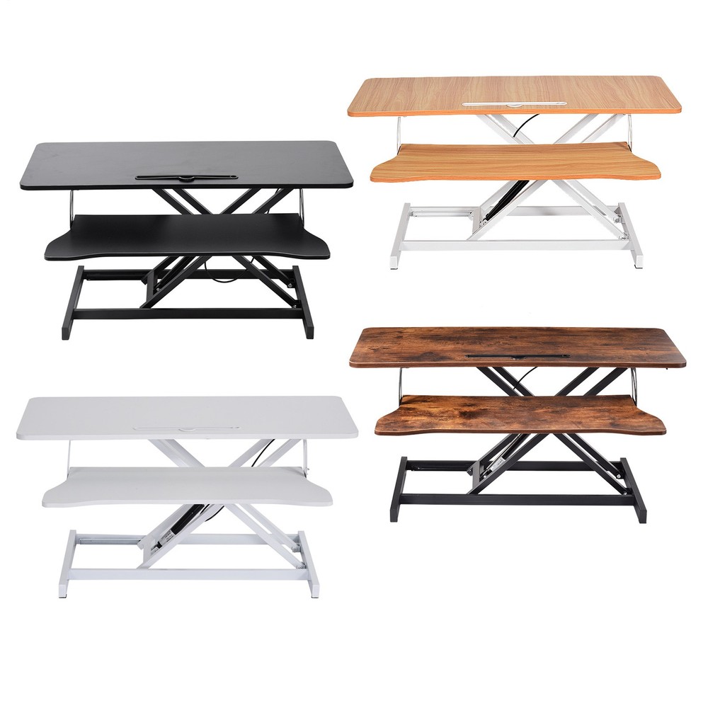 37" Height Adjustable Home Office Computer Desk Converter Stand Up  Desk Riser