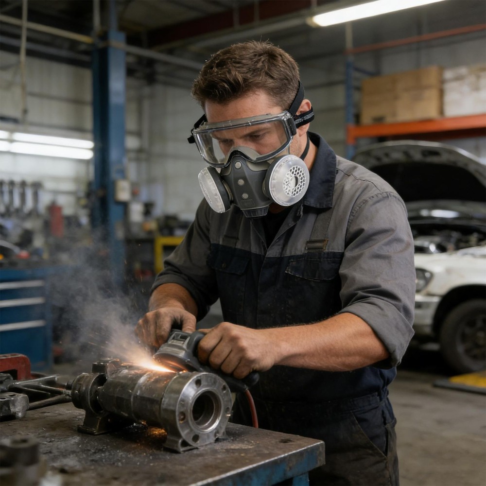 Dustproof integrated respirator Full Face Protective Filter with Goggles