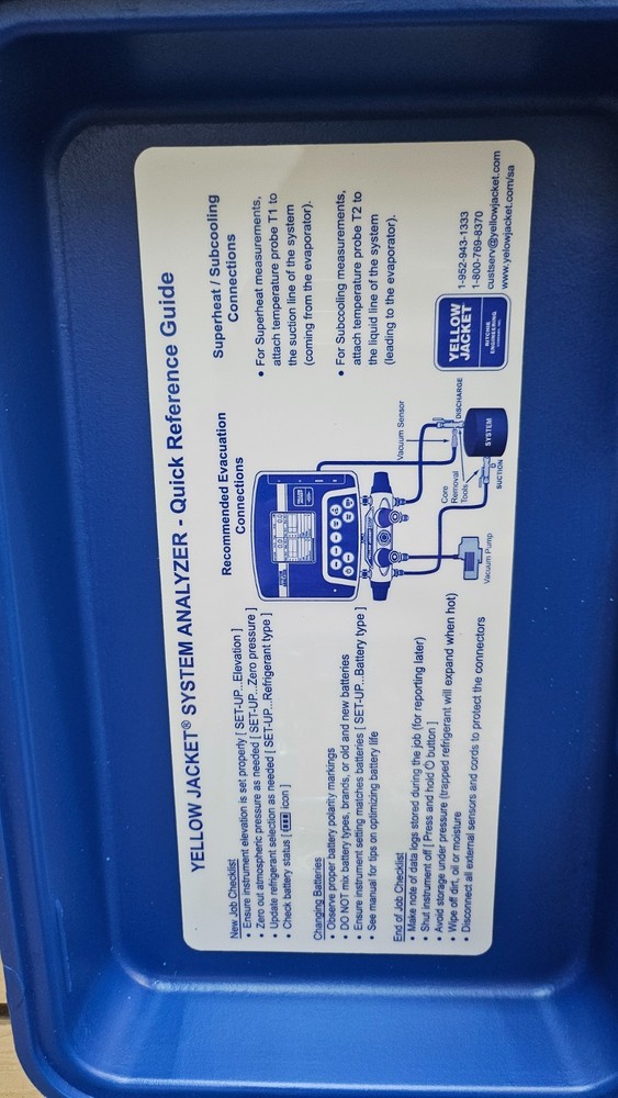 YELLOW JACKET 40815 Yellow Jacket Refrigeration System Analyzer -NEW!