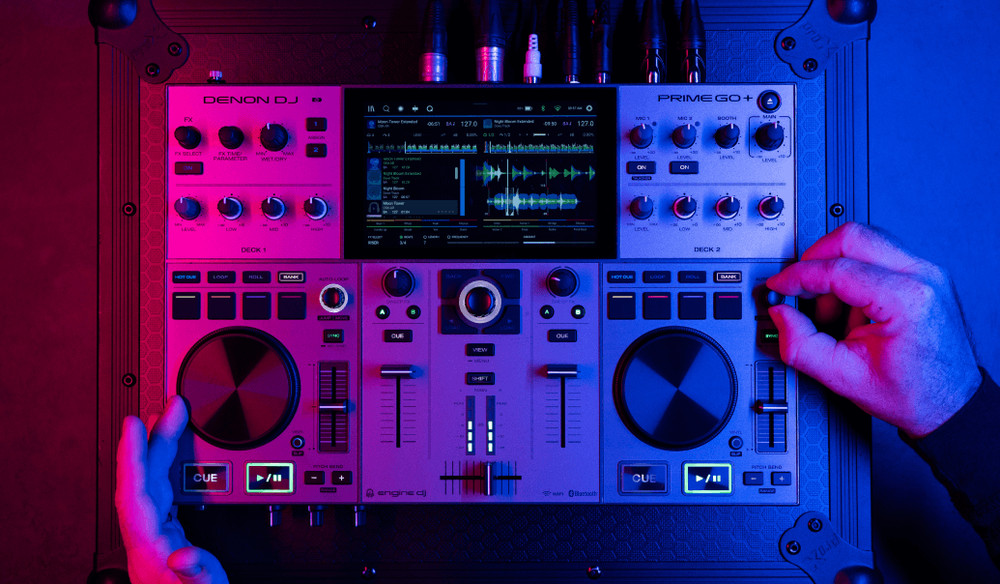 Denon PRIME GO+ Standalone 2-Deck Rechargeable Smart DJ Console W 7" Touchscreen