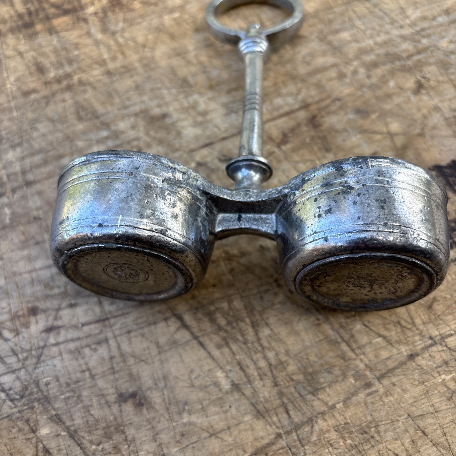 Antique Arte Italica Tavola SM Salt and Pepper with caddy Glass & 95% Pewter