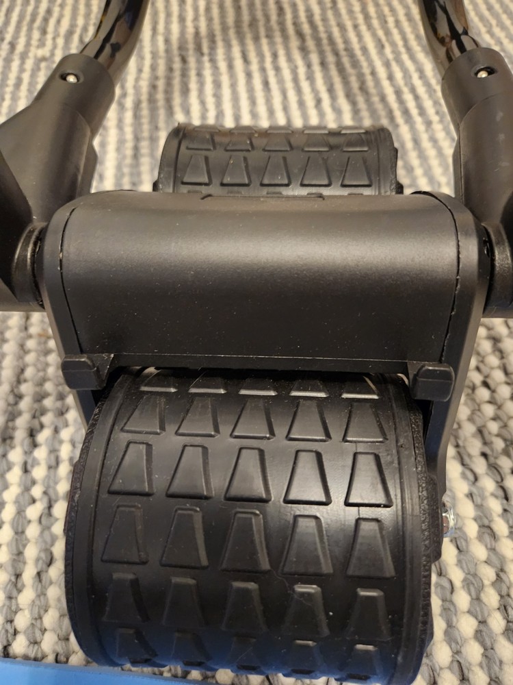 Ab Roller W/ Timer, Double Wheel, Black Arm Support Foam Handles Non-Slip