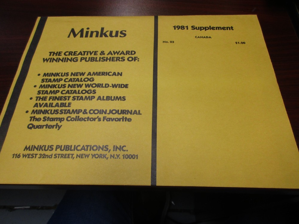 "MINKUS"  1981  SUPPLEMENT  CANADA  W/FREE SHP.