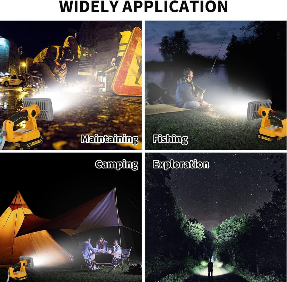 LED Work Light Suitable For DeWalt 20V MAX DCB210 Li-Ion Battery 2000LM 18W Tool