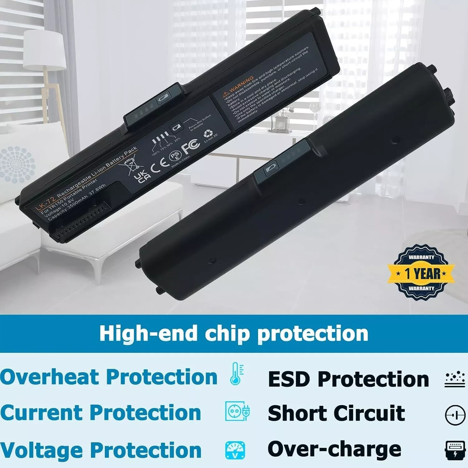 LK-72 Internal Battery for Canon PIXMA TR150 Mobile Printer 10.8V - Free Ship US