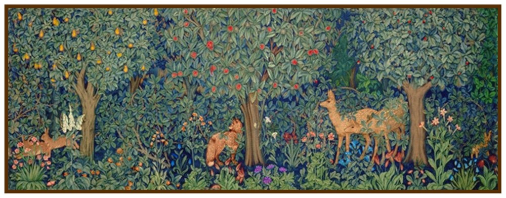 William Morris's Forest Animals Panel Runner Counted Cross Stitch Pattern