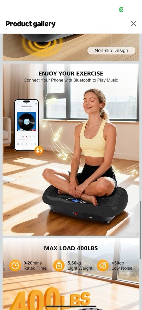 Vibration Plate Exercise Machine, 3 Workout Modes & 120-Level Vibration Platf...