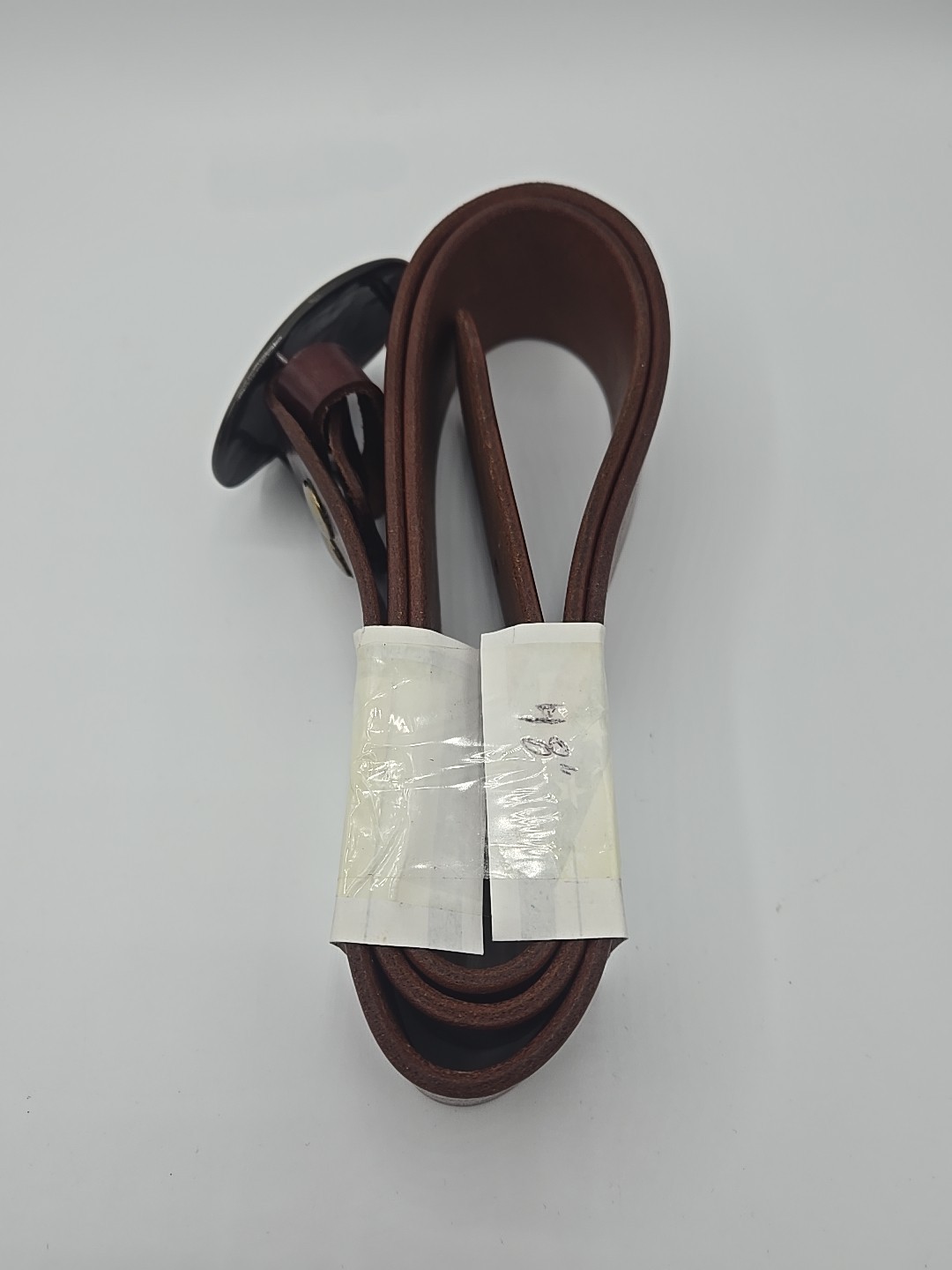 Replica Civil War Reenactment Confederate Belt Plate Brown Leather Belt Size 48