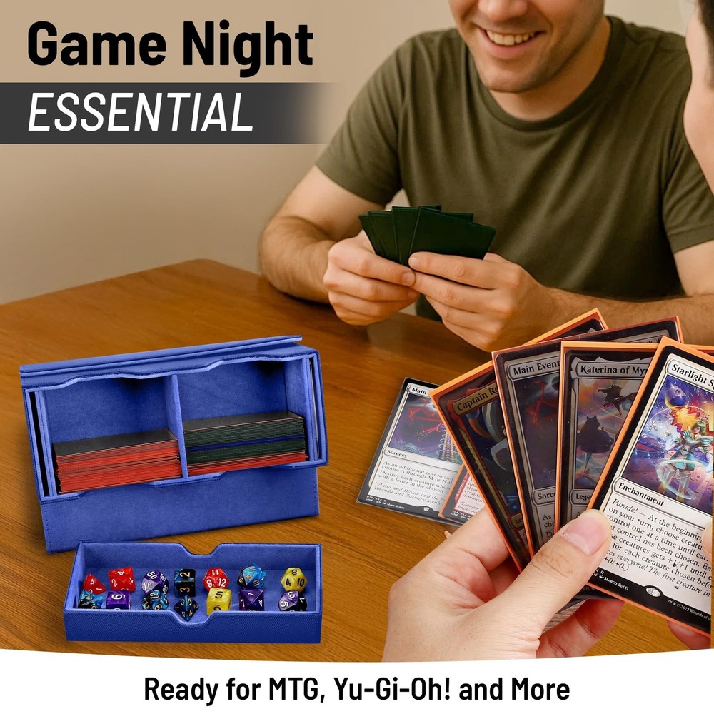 Double deck box, mtg commander box with 2 Commander Display & 1 Dice Tray, Fi...