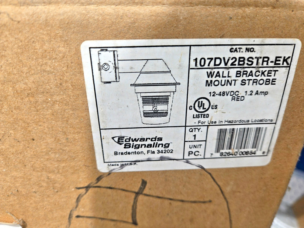 Edwards Beacon Wall Bracket Mount Strobe #107DV2BSTR-EK Red (NEW)