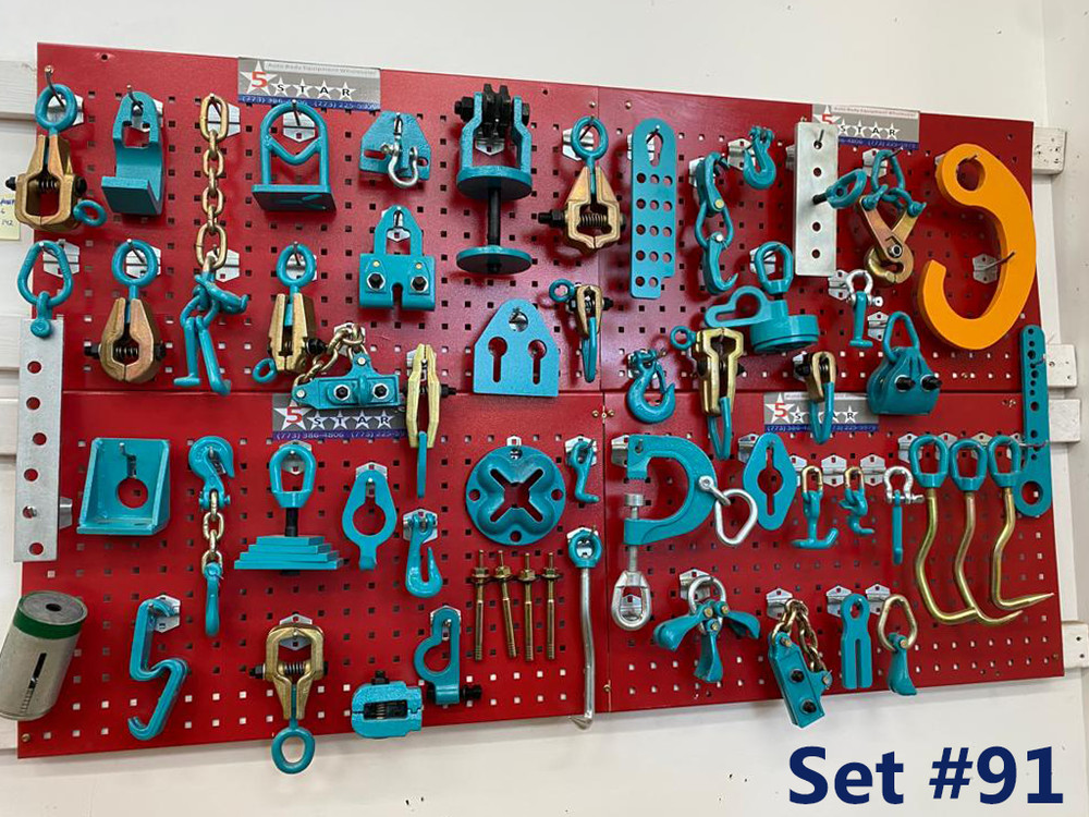 SET#91 - 53 PIECE HEAVY DUTY AUTO BODY FRAME MACHINE PULLING TOOLS & CLAMPS JACK