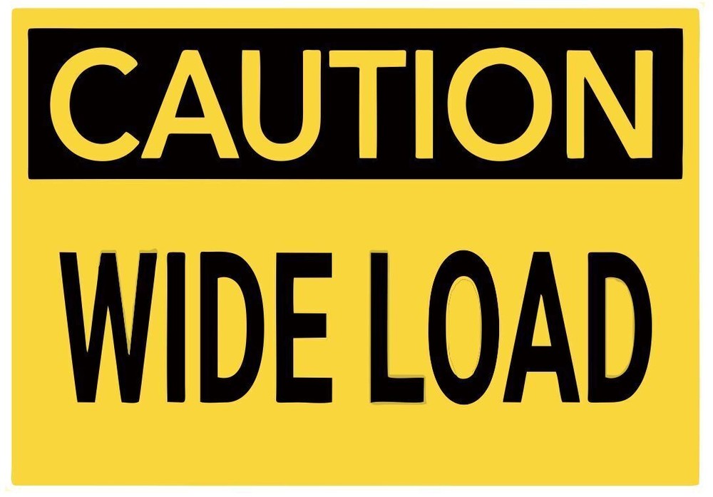 Caution Wide Load Safety Sign Sticker Decal