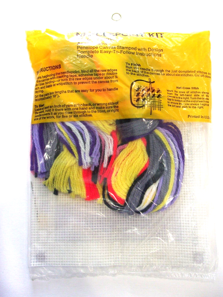 Vtg Easter Bunny Magic Hat Creative Fun Projects Needlepoint Kit Yarn 9" X 7"