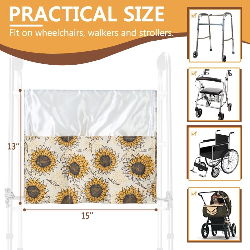 Walker Bag, Double-Sided Walker Basket for Folding Walker, Multi Pockets Walk...