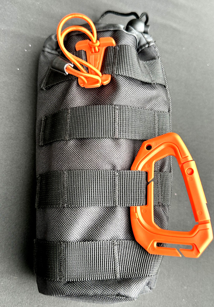 Metal Detecting Basic MOLLE Water Bottle Cover – Drawstring Top + Carabiner