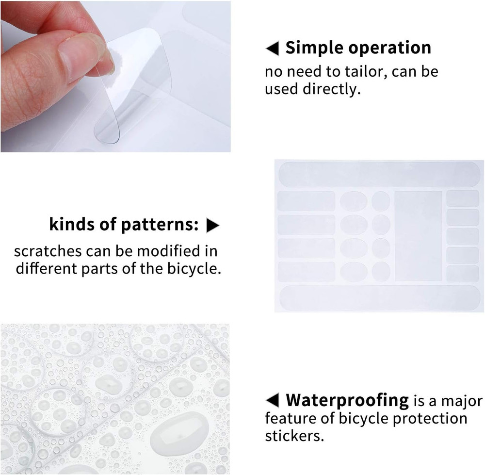 3 Pieces Bicycle Chainstay Protector Decal Chainstay Frame Guard Adhesive Pro...