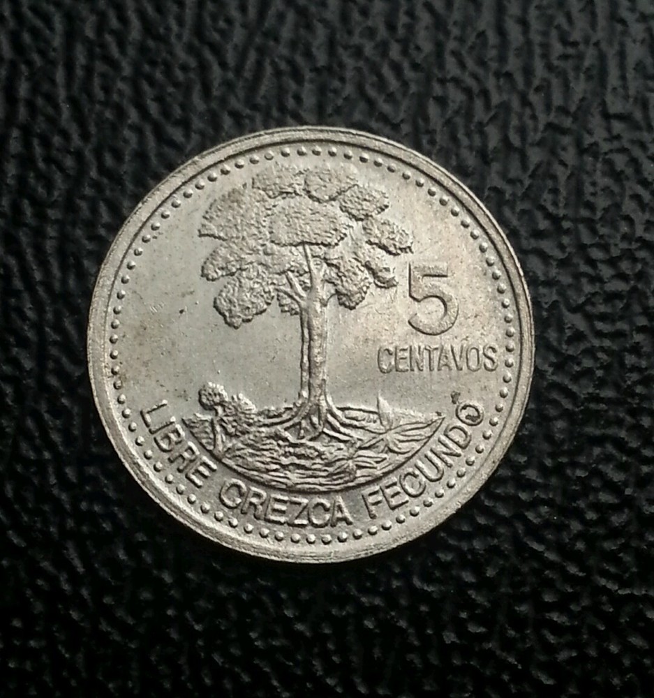 Guatemala 2000 5 centavos coin .moneda de Guatemala