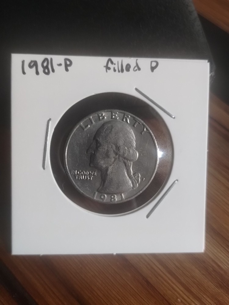 Error 1981 Philadelphia Mint Filled "P"  Error Good Condition