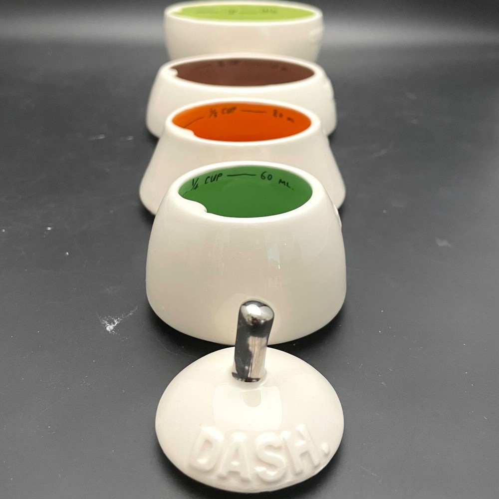Rae Dunn Pear White Measuring Cup Stack Set Made in China 13.5" Tall