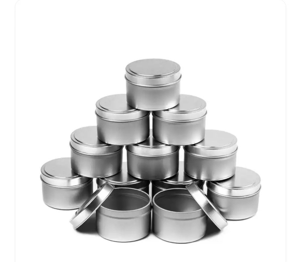 CandleScience - 4 oz. Candle Tin With Lid - Silver - 12 Count