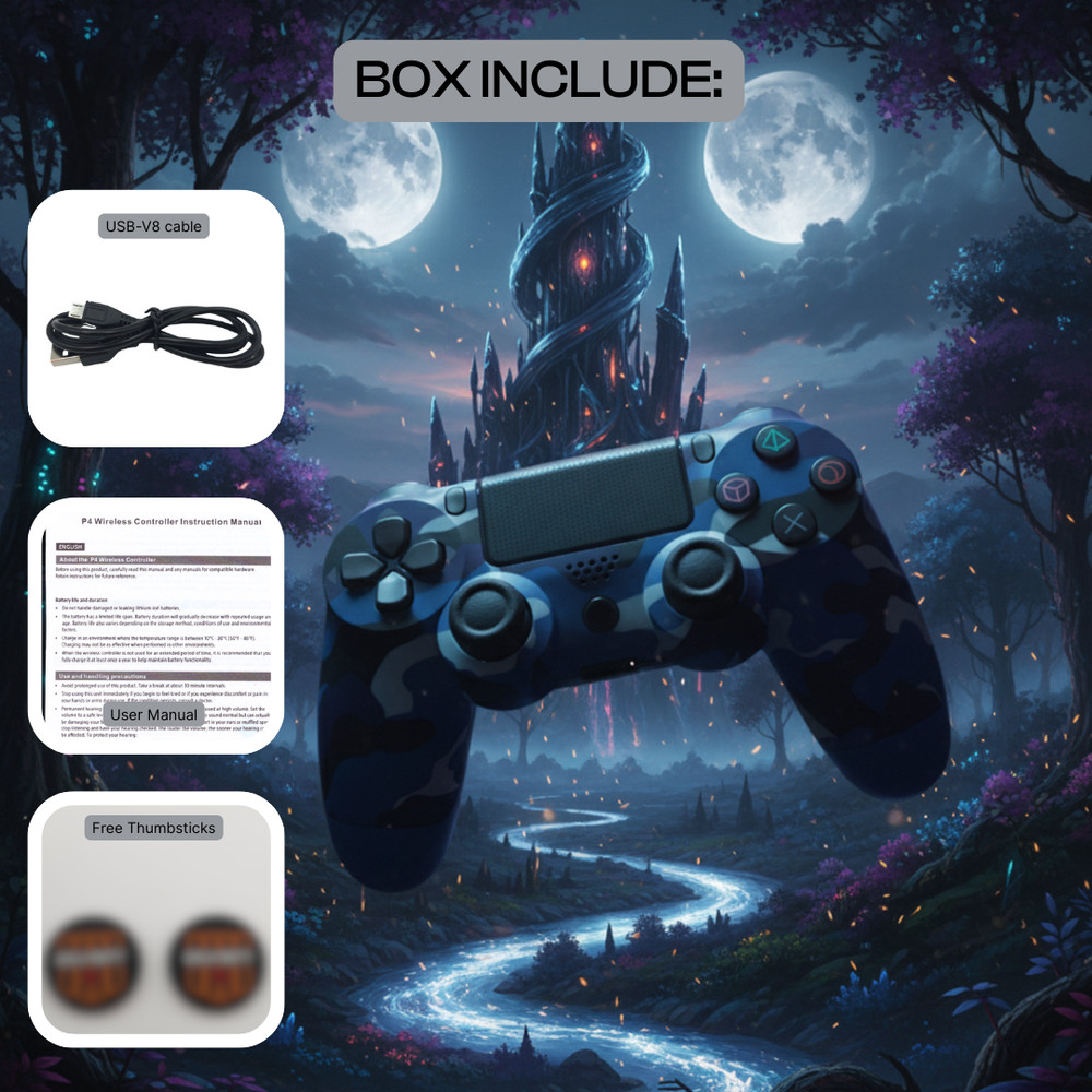 Universal Wireless Game Controller – Blue Camo Edition – Bluetooth Gamepad