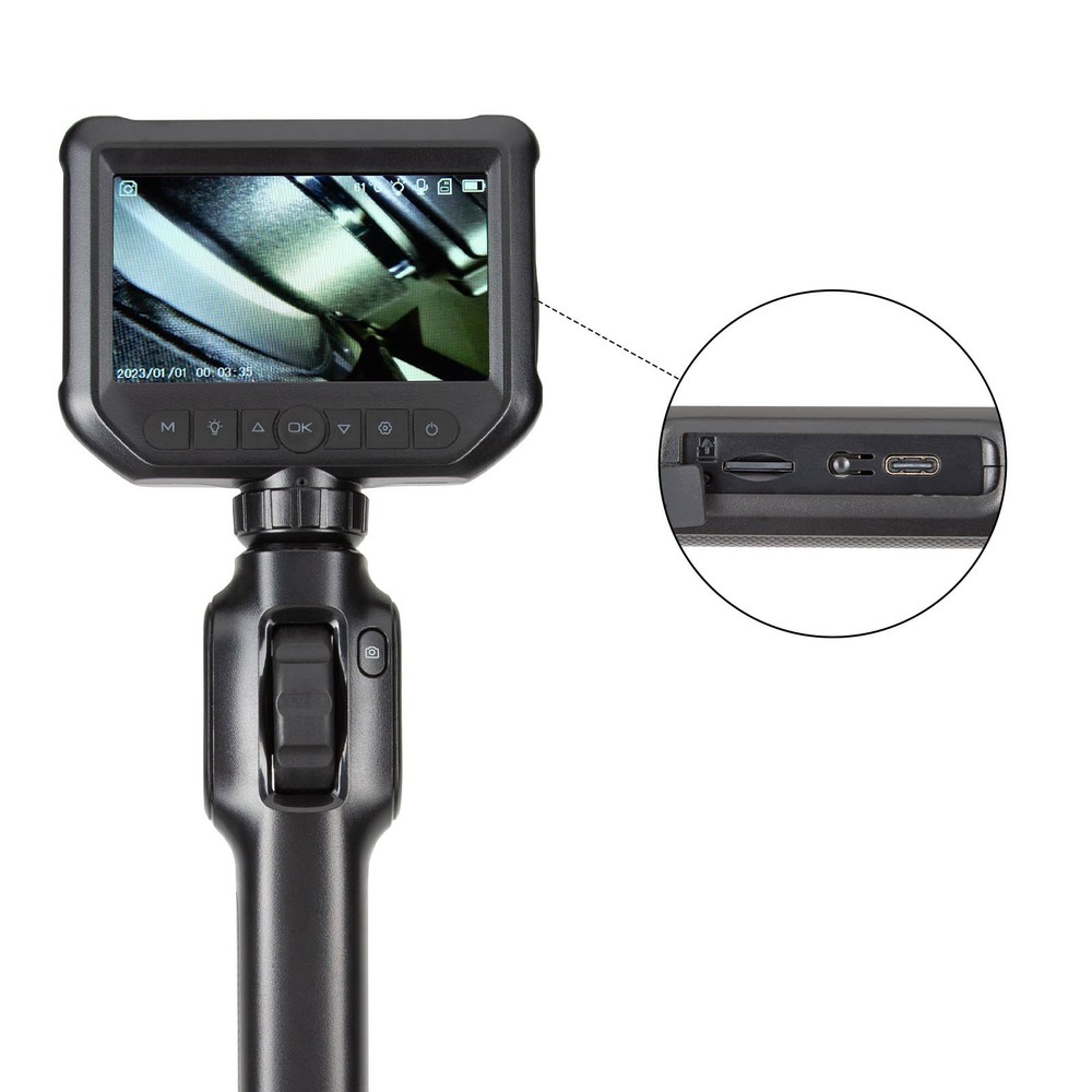 2-Way Articulating Borescope Camera with Light Endoscope Inspection Camera IP67