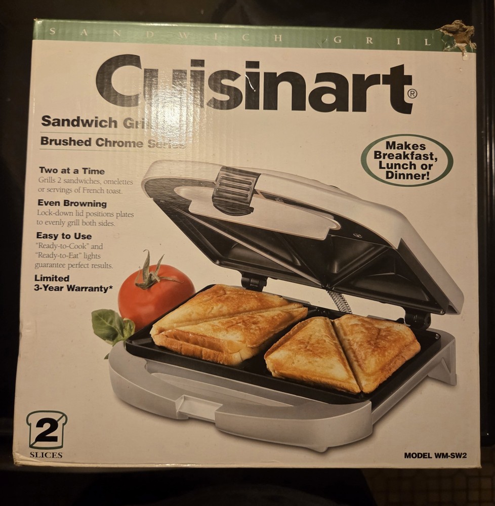 NIB Cuisinart Sandwich Maker Brushed Chrome Series