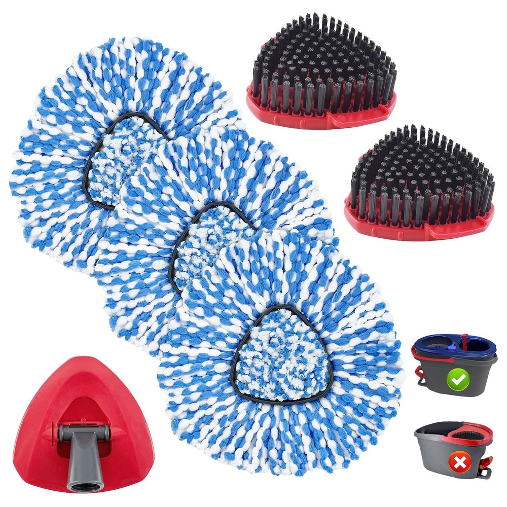 Mop Heads Replacements for O-Cedar RinseClean 2-Tank Spin Mop, Mop Replace He...
