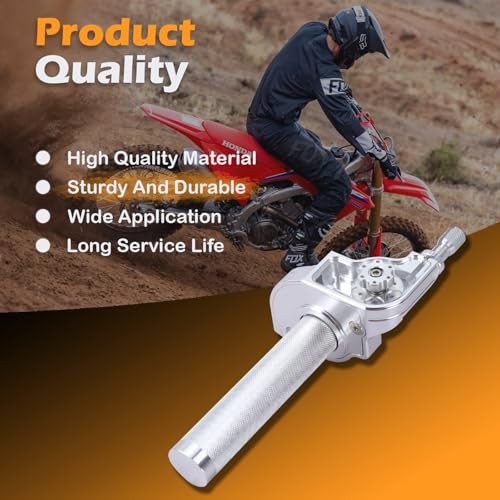 Mini Bike Throttle Kit with Cable Throttle Assembly CNC Quick Action Silver