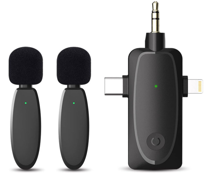 AP003 Wireless Lavalier Microphone | 48kHz Pro Studio | 393FT Range | Noise Red