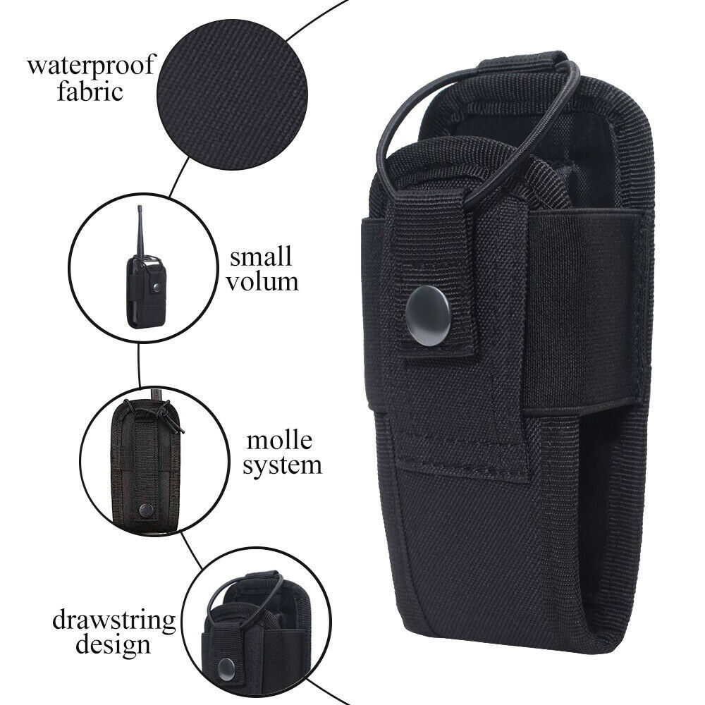 Black Radio Pouch Holder Universal for Duty Belt Walkie Talkie Holster Case Bag