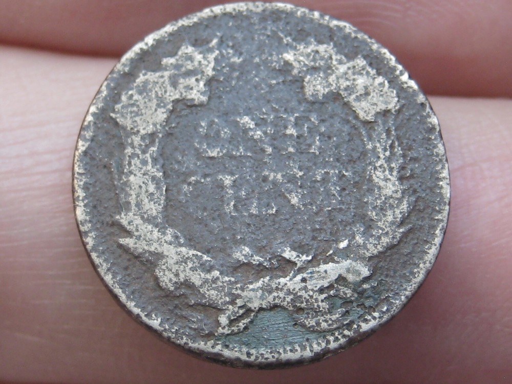 1857 Flying Eagle Penny Cent- About Good Details, RPD, Repunched Date,