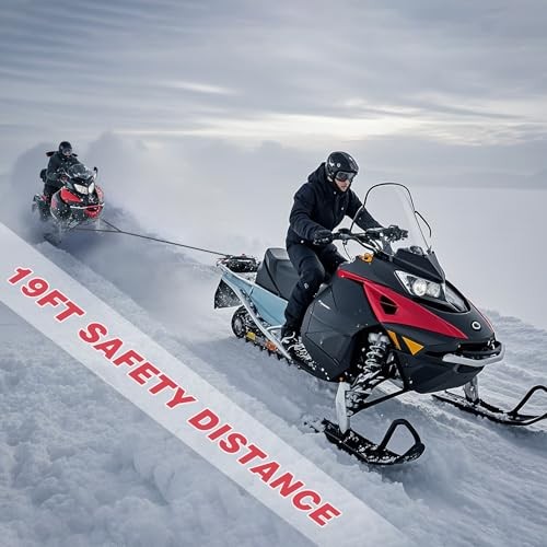 Heavy-Duty 19ft Tow Strap for Snowmobile, Tow Strap with Hook Quick Hook Up