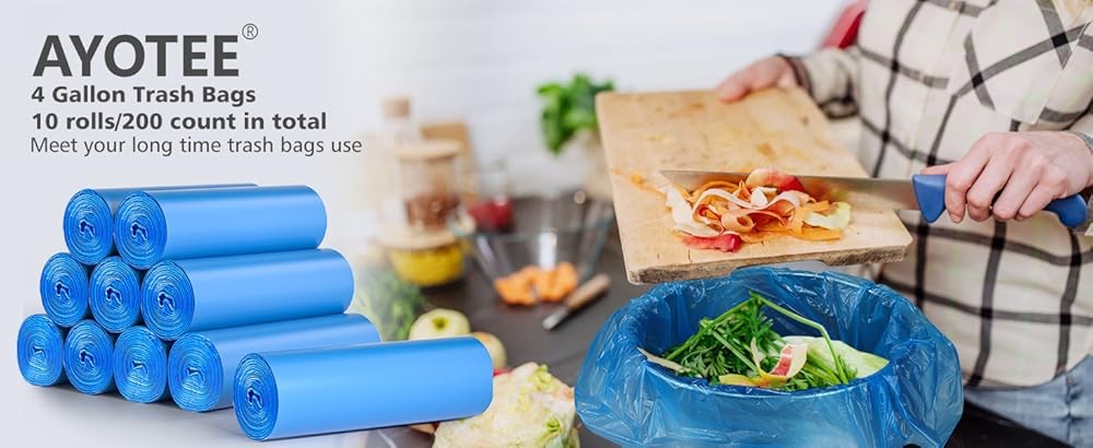 postable Trash Bags -, 200 Pas, Biodegradable, Blue Recycle