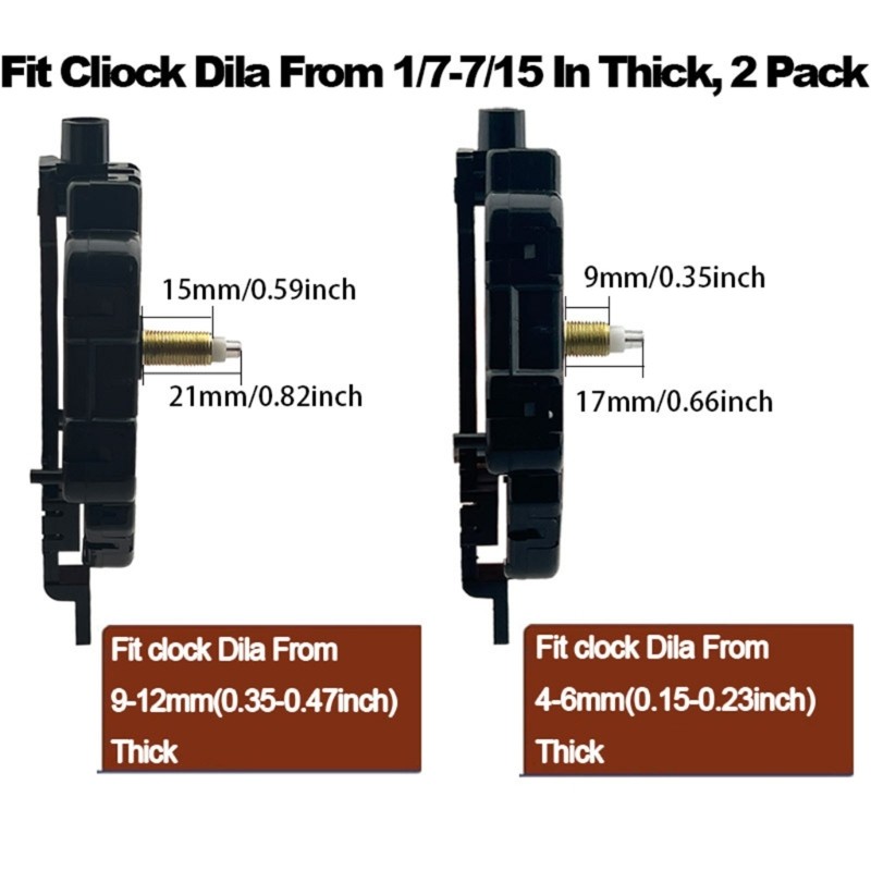 2 Pack Pendulum Clock Movement with Hands for Hobbyists with Quartzs Technology
