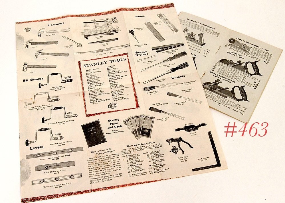 two old STANLEY POCKET GUIDE CATALOGS planes chisels others