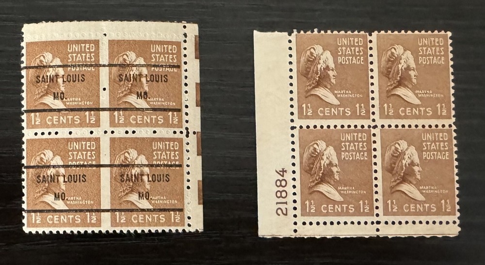 US Stamp Prexie Covers EFOs & Blocks includes #842 Partial Plate #EFOs