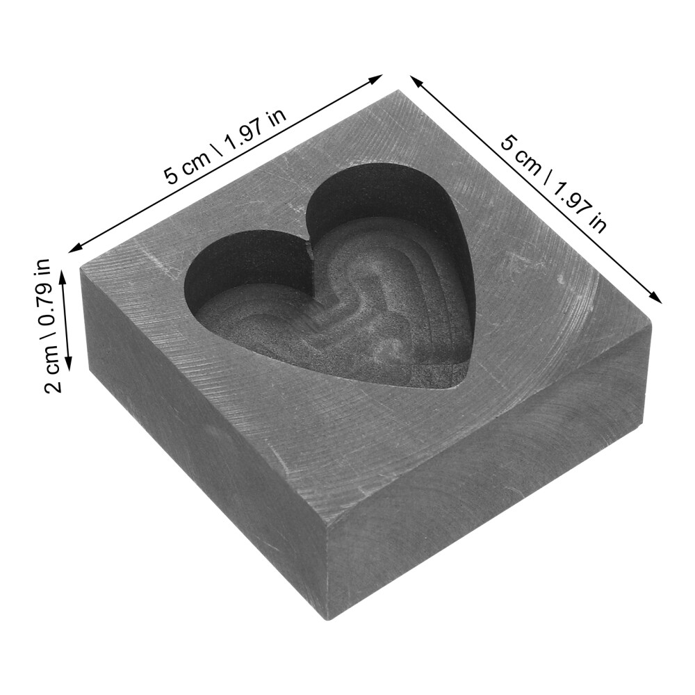 Graphite Molds for Casting Refining Scrap Heart Shaped Ingot Manual Gold Model