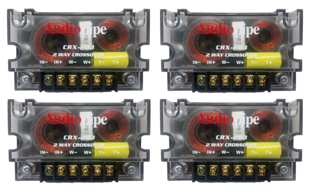 2 Pair Passive 2 Way Car Audio Crossover Mid-Range & Tweeter 300 Watts Audiopipe