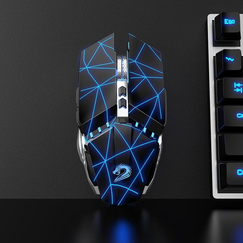 T12 Wireless Gaming Mouse Rechargeable, 2.4G Silent Optical Wireless Computer...